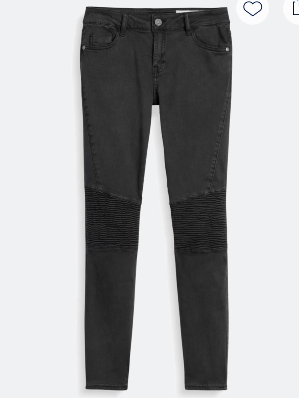 Pistola Audrey Moto Skinny Jeans in Charcoal Black, EUC, size 28. Stretch Denim